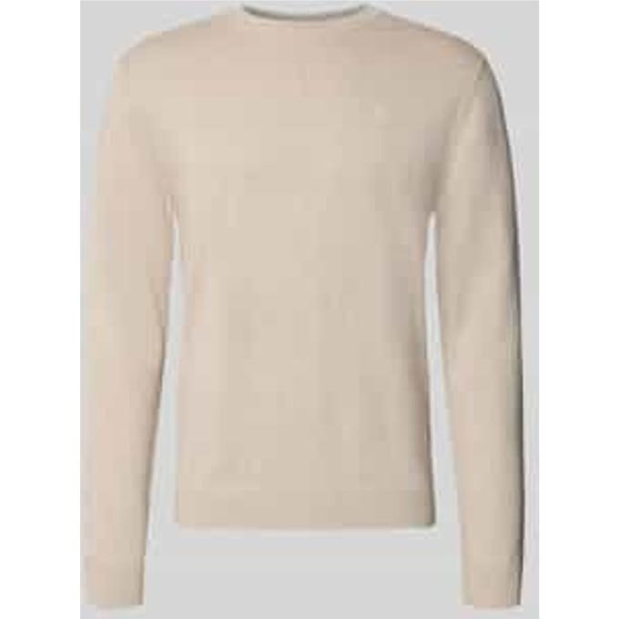 Tom Tailor - Basic gebreide trui van katoen - Maat XL - cashew beige melange