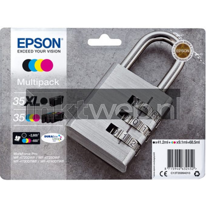 Epson 35XL / 35 Multipack zwart en kleur (Origineel Hoge Capaciteit)