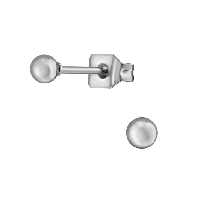 CS Joy - bal ronde oorbellen - Chirurgisch staal - basic rond oorknopjes - 3 mm