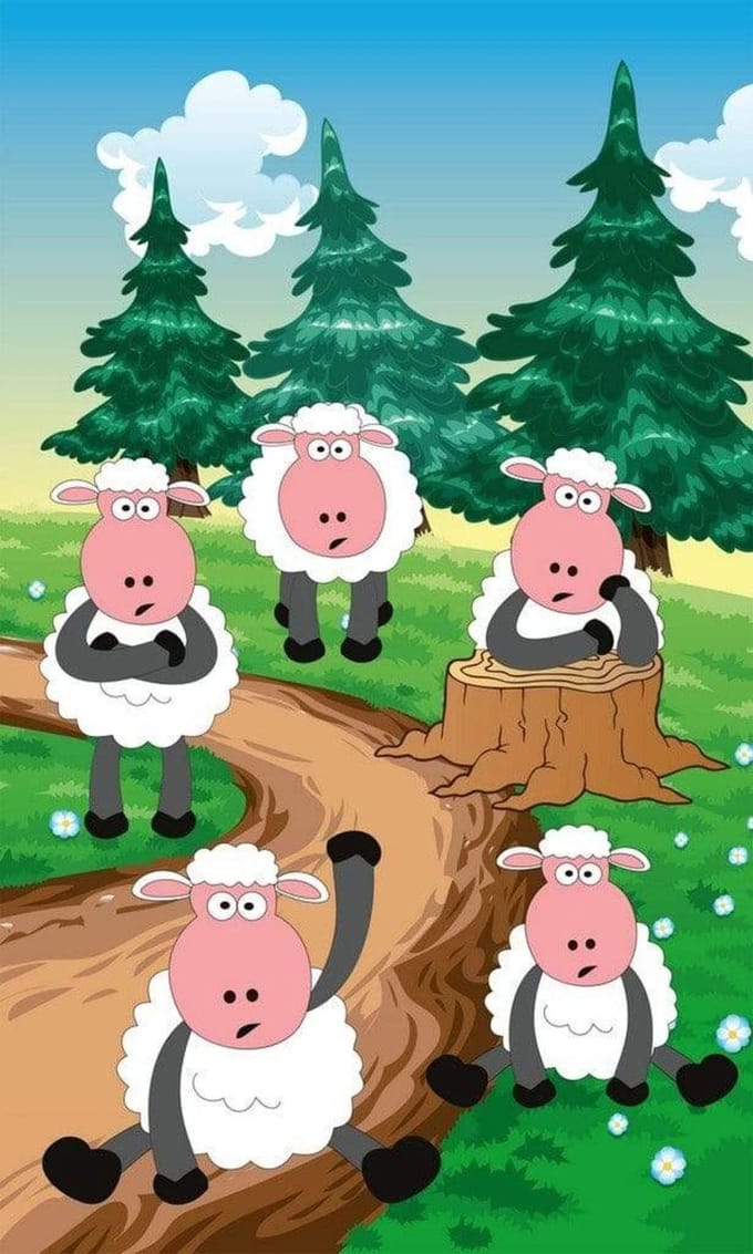 Fotobehang - Sheep 150x250cm - Vliesbehang