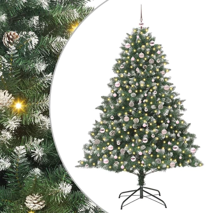 vidaXL - Kunstkerstboom - Groen - 240 - cm - PVC - en - Plastic - en - Staal