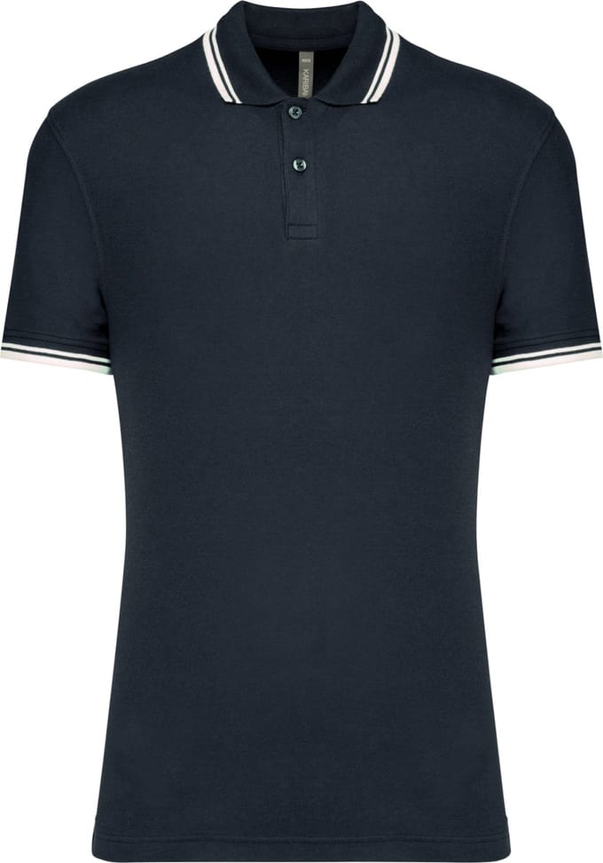 Kariban Gestreepte herenpolo korte mouwen K272 - Navy / White - M