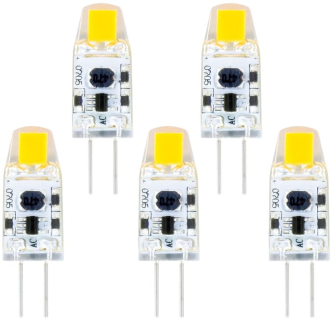 5 Pack - G4 1W Led Lamp - 100Lumen - 2700K Warm wit