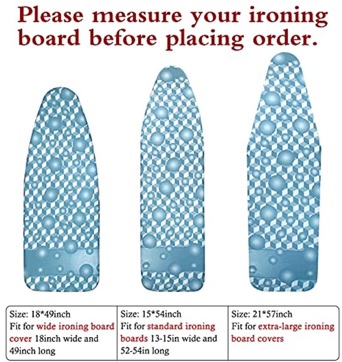 Extra brede strijkplank hoes met reservepad - schroeivrij en vlekresistent - 18" x 49"