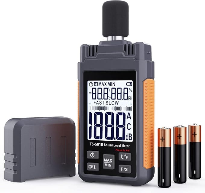 MKSS® Professionele Decibelmeter - DB Meter - Geluidsmeter - Grijs met Oranje