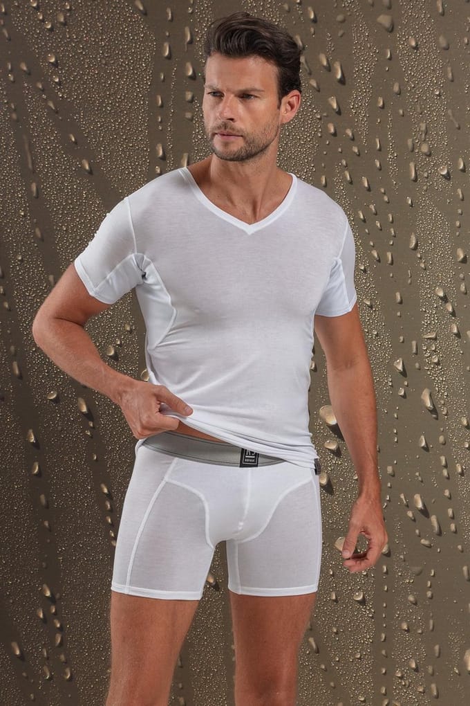 RJ Sweatproof Stockholm Heren V-Hals T-Shirt Wit L
