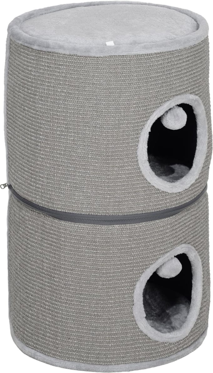 PawHut-kattentoren-polyester-42x42x69cm-grijs