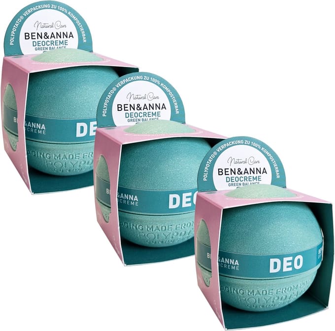 Ben & Anna - Green Balance - Poly Potato Deocrème - 2 Pak- 2x 40GR