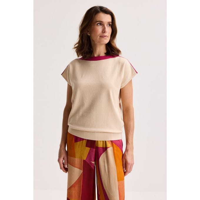 Gebreide Top Met Boothals