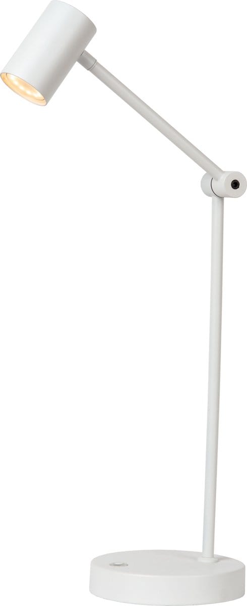 Lucide TIPIK - Oplaadbare Bureaulamp - Accu/Batterij - LED 3 StepDim - 1x3W 2700K - Wit
