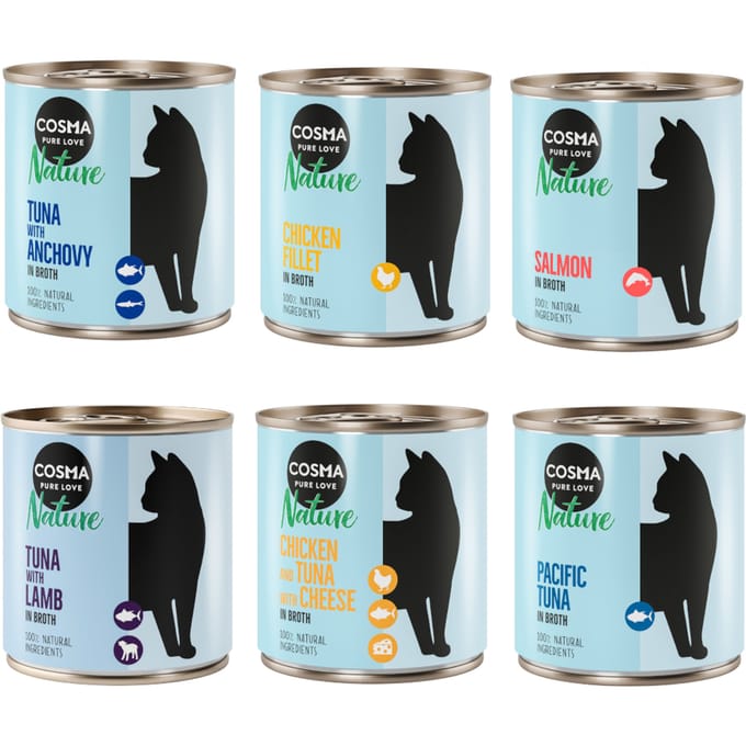 24x280g Mix 2 (6 Smaken) Cosma Nature Kattenvoer