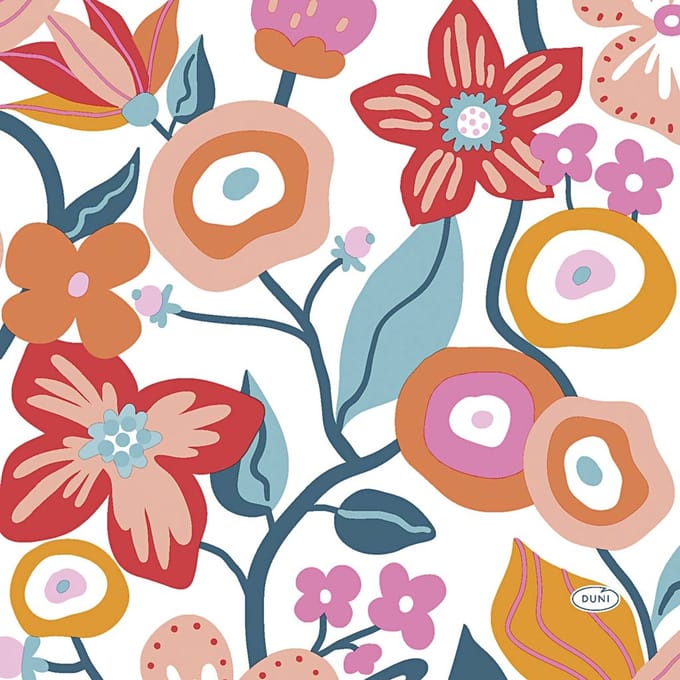 Tafelservetten Mexicaanse bloemen. 330x330mm - 20 st