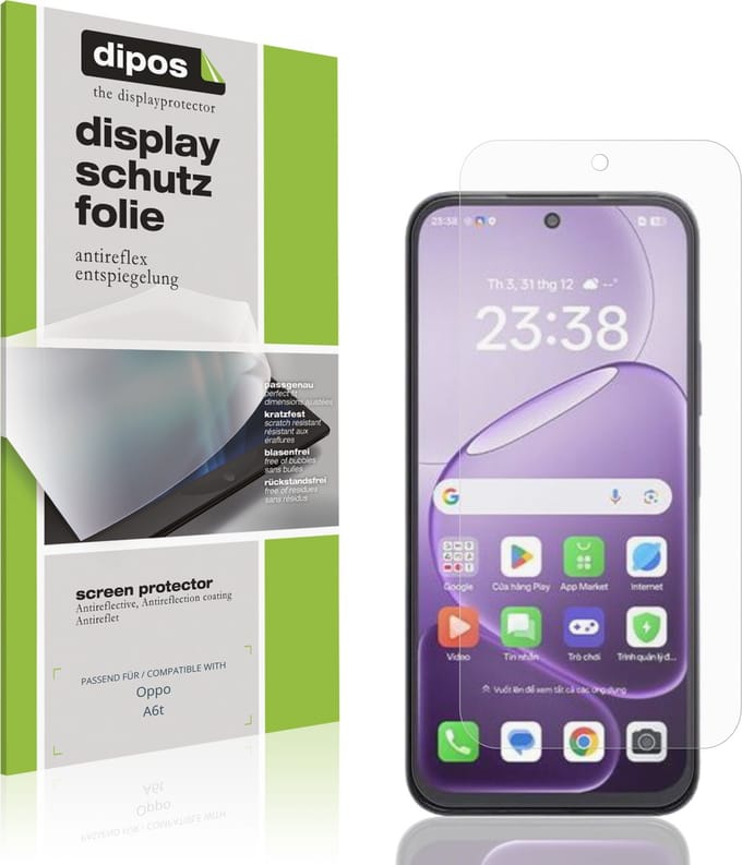 dipos – 4x Matte Beschermfolie geschikt voor Oppo A6t | Krasbestendige & antireflecterende Screenprotector Ultra-Thin