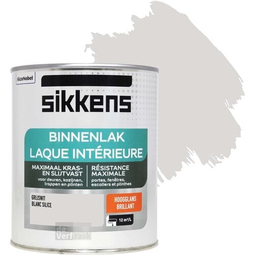 Sikkens - Binnenlak Hoogglans - Grijswit - 750 Ml
