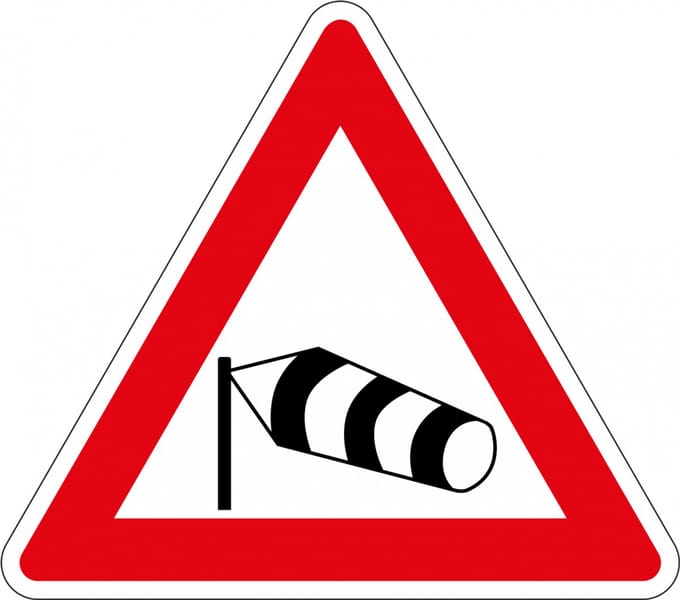 Zijwind bord - kunststof - J31 300 mm