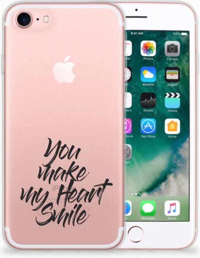 iPhone SE 2022 | SE 2020 | 8 | 7 Siliconen hoesje met naam Heart Smile