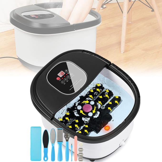 White-Label® Voetenbad - Voetband - Voetmassage Apparaat - Wit met Zwart