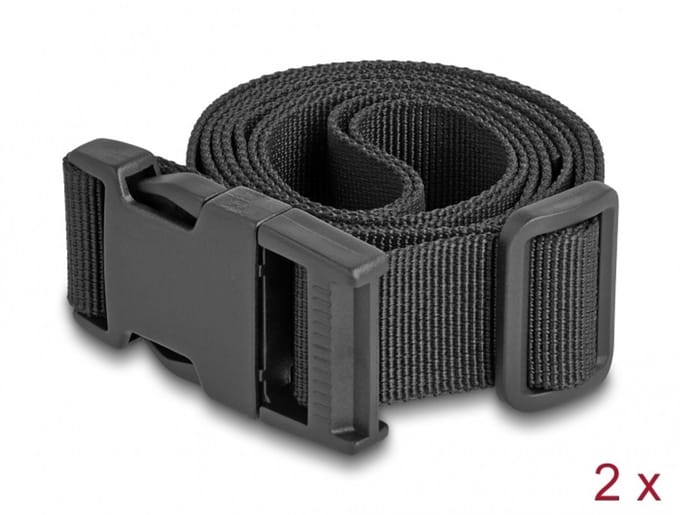 Delock Luggage Strap adjustable 1.5 m black 2 pcs