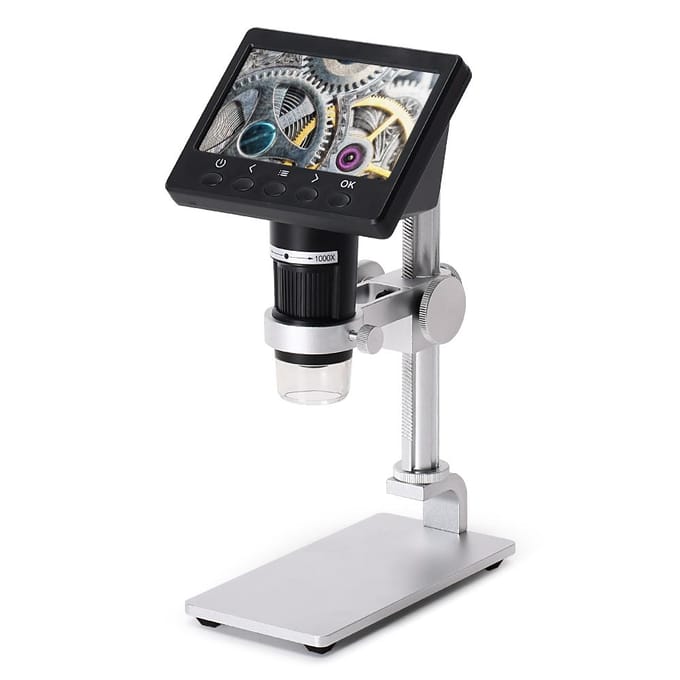 4.3 inch scherm 1000X Digitale Microscoop Foto Video Maken met 8 Instelbare LED Lichten Hef EU Plug wit