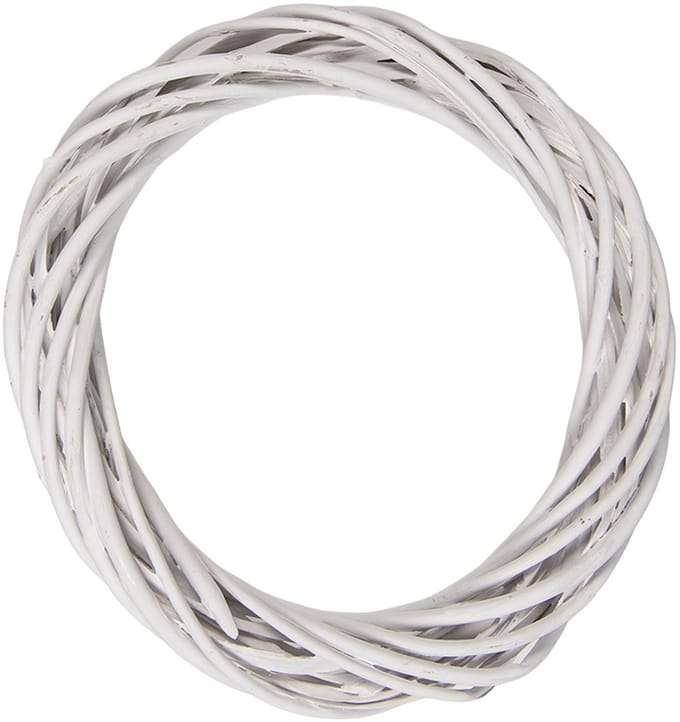 Clayre & Eef Krans Ø 20x4 cm Wit Rotan