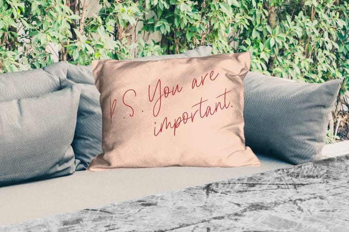 Buitenkussens - Tekst - P.S. you are important - Quotes - 60x40 cm - Weerbestendig