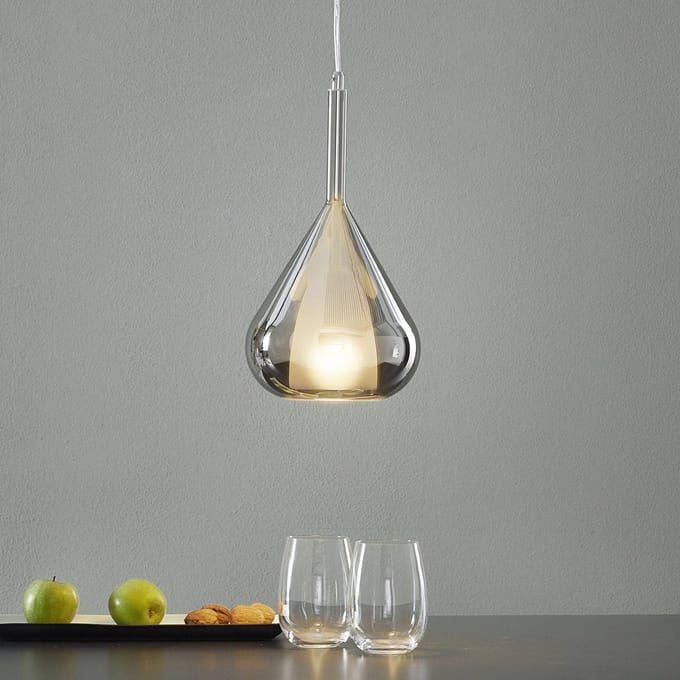 Fabas Luce Hanglamp paars, rookgrijs, 1-lamp, glas
