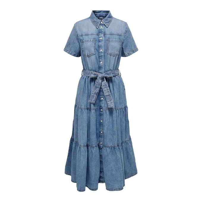ONLY Denim jurk ONLALIYAH Lange jurk