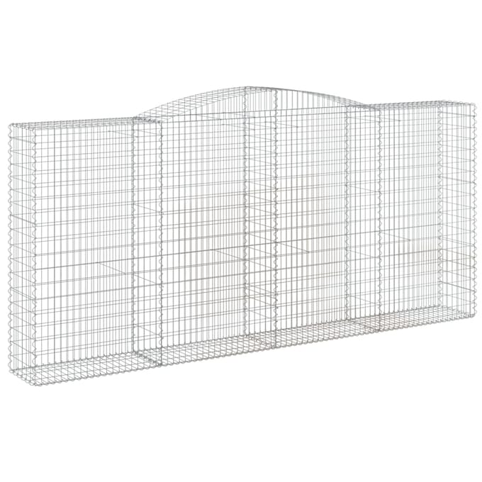 vidaXL - Schanskorf - gewelfd - 400x50x180/200 - cm - gegalvaniseerd - ijzer