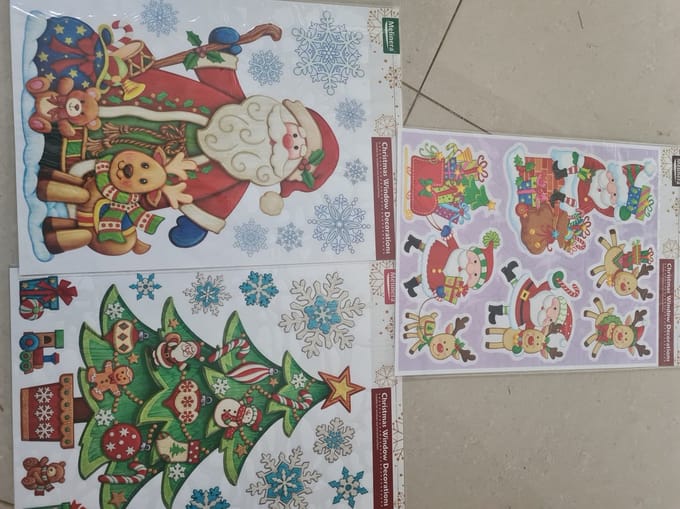Melinera Raamdecoratie stickers Kerst 3 stuks 3 verschillende