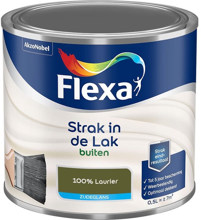 Flexa - Strak In De Lak Buitenlak Zijdeglans - 100% Laurier - Mengverf - 500 Ml