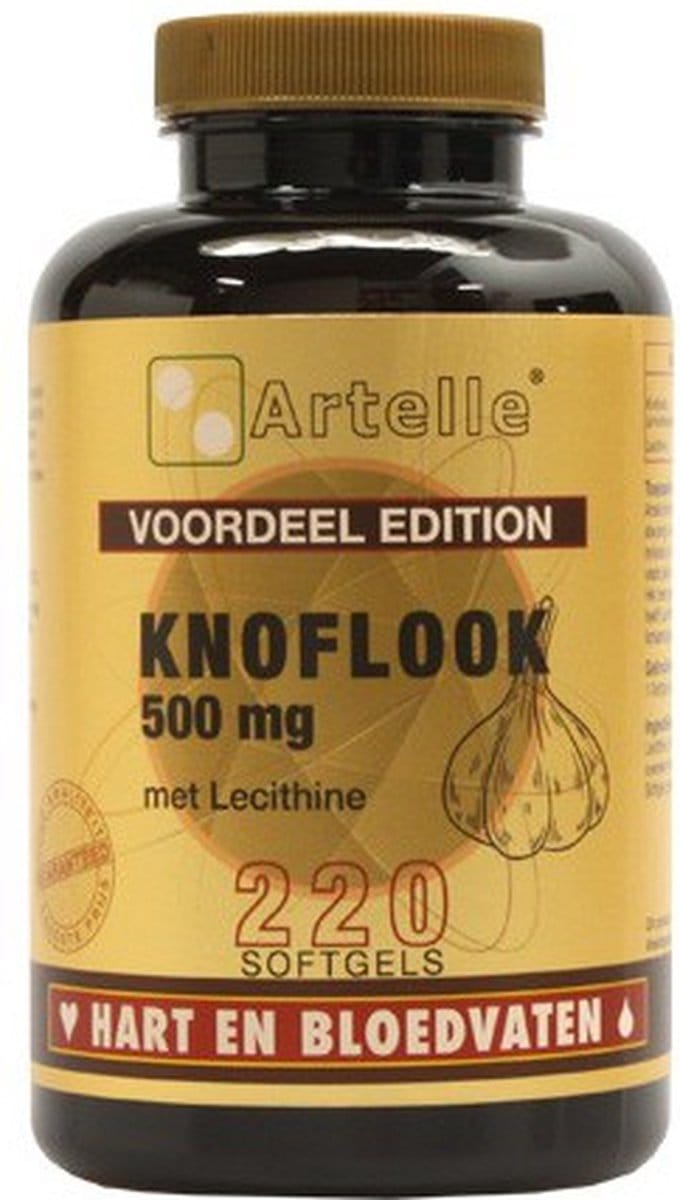 Artelle Knoflook 500mg + 250mg lecithine 220 Softgels