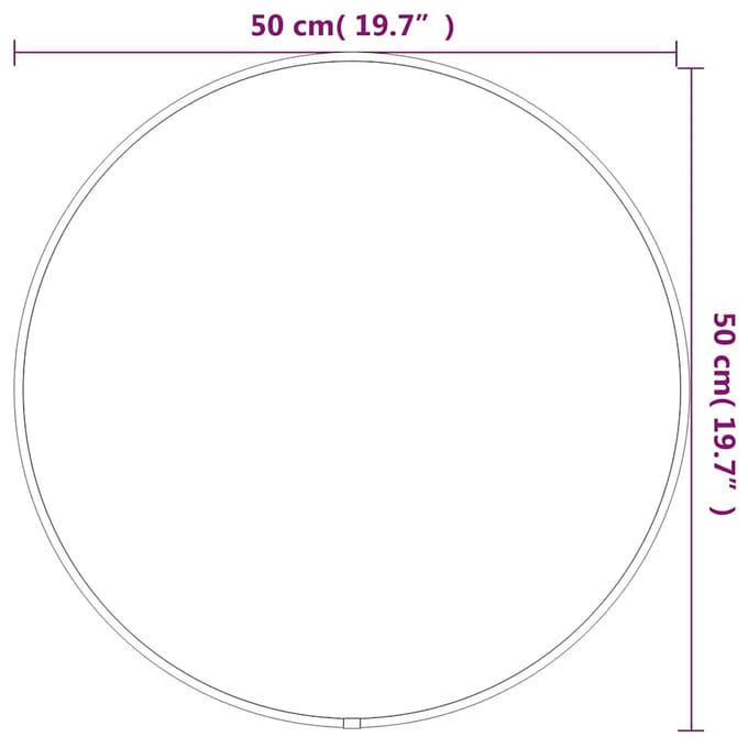 vidaXL - Wandspiegel - rond - Ø50 - cm - zwart