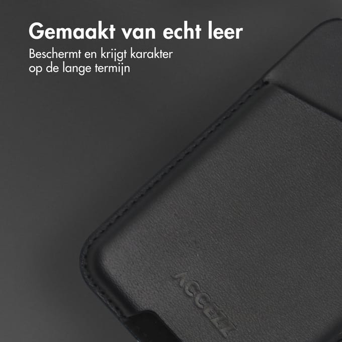 Accezz Leren Kaarthouder - Geschikt voor MagSafe en Qi2 - Onyx Black