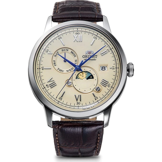 Orient Bambino RA-AK0803Y30B Bambino Sun & Moon Horloge