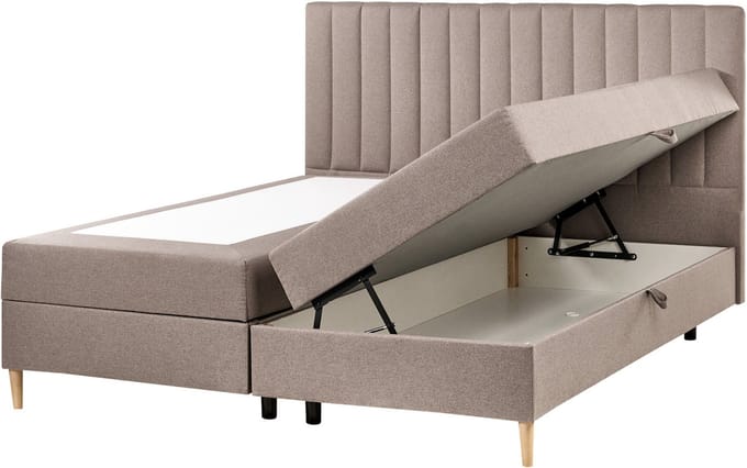 OFFICER - Boxspringbed - Taupe - 180 x 200 cm - Polyester
