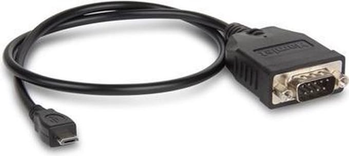 Hamlet XURS232MICROTG seriële kabel Zwart 0,45 m RS-232 DB9 Micro USB