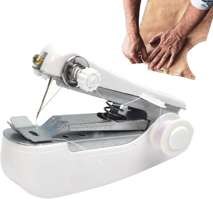 Handige Naaimachine - Mini Naaimachine - Snelle Reparaties - Compact Ontwerp - 4.7x7.3x4.7 cm - Wit