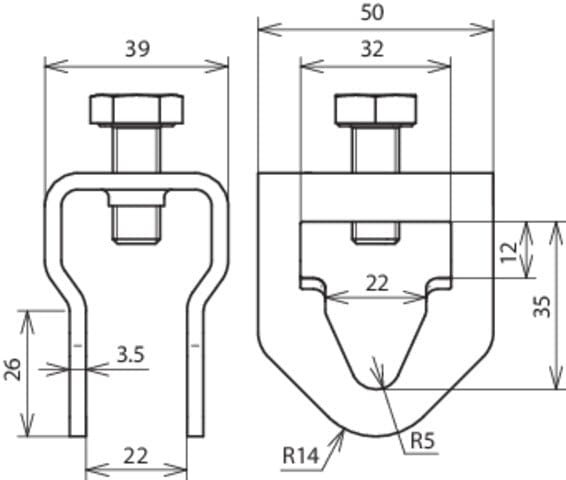 Dehn RVS aansluitklem voor aardingsstaven 20mm - 630129