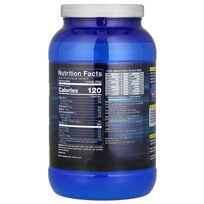BodyTech, Whey Tech Pro 24, Crème Glacée Vanille, 2 lbs (907 g)