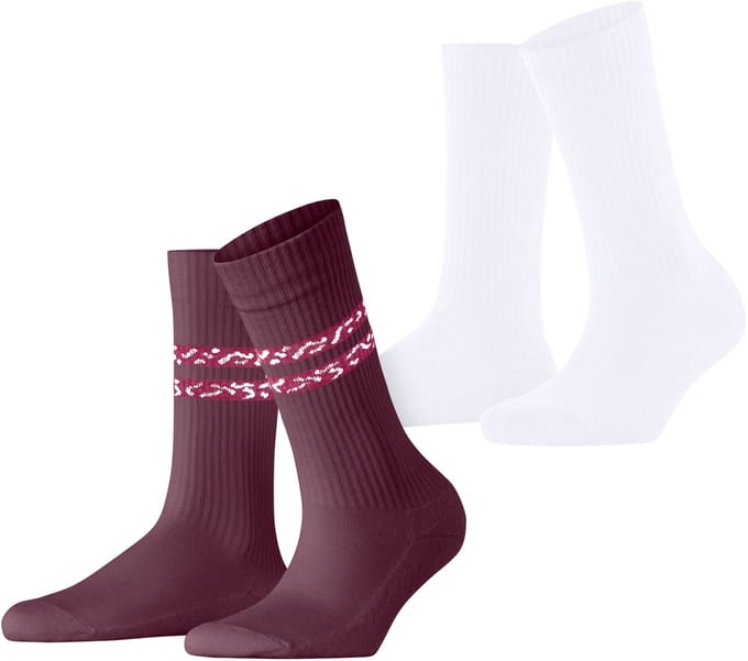 Esprit Memphis Rib 2-Pack gedessineerd katoen multipack sokken dames veelkleurig - maat 35-38