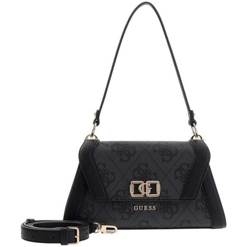 GUESS schoudertas Karnilla Flap Shoulder Bag Coal Logo donkergrijs