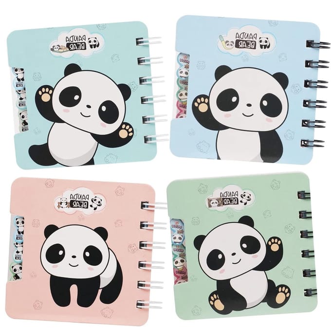 Panda Notitieboek - Mini Schrijfblok - Ideeën Noteren - Spiraalbinding - Klein Formaat - Zwart Wit