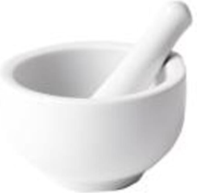 Svenska Living Vijzel met stamper - wit - keramiek - D8 cm