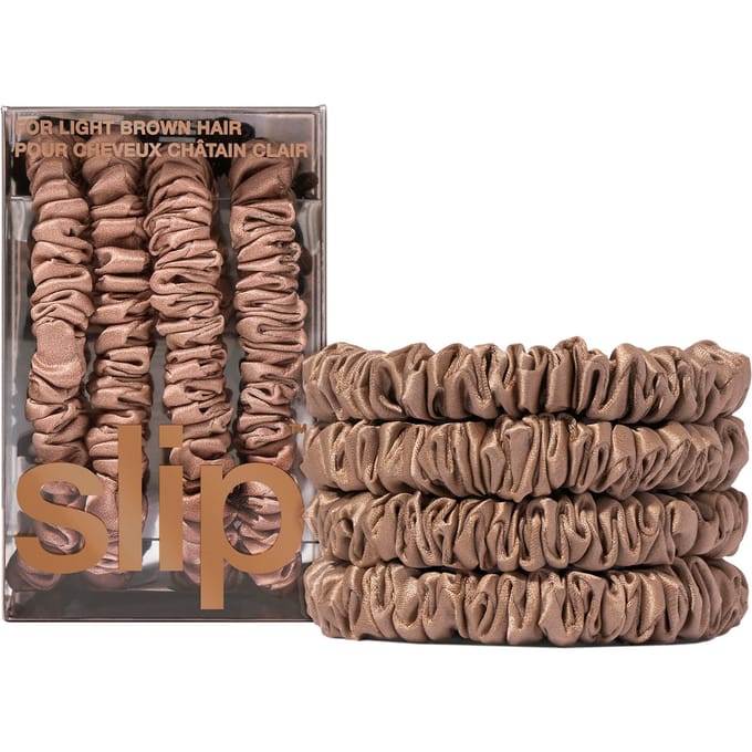Slip Skinny Scrunchies - 4 Pack - Light Brown