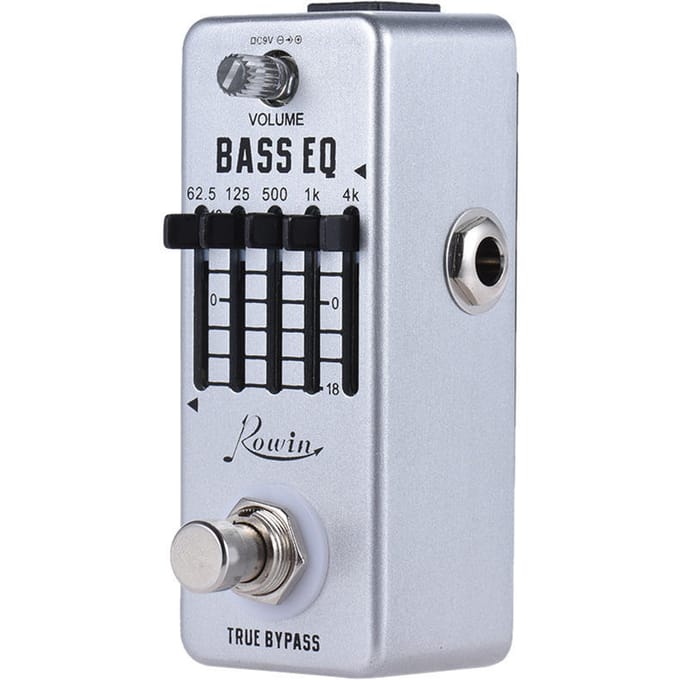 Rowin guitare basse égaliseur effet pédale 5 bandes EQ corps en alliage d'aluminium True Bypass white