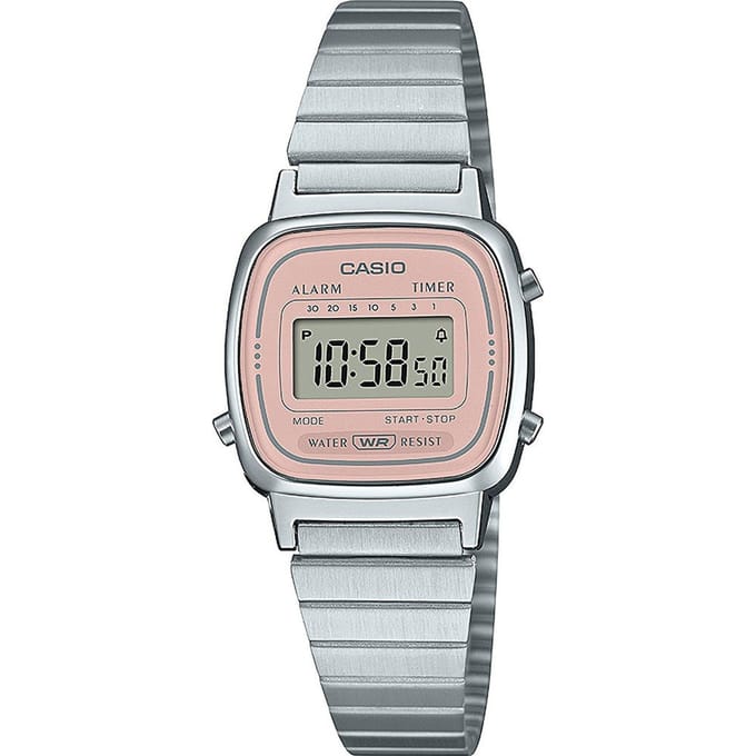 Casio Vintage Mini LA670WEA-4A2EF Digitaal Horloge voor Dames - Zilver & Roze