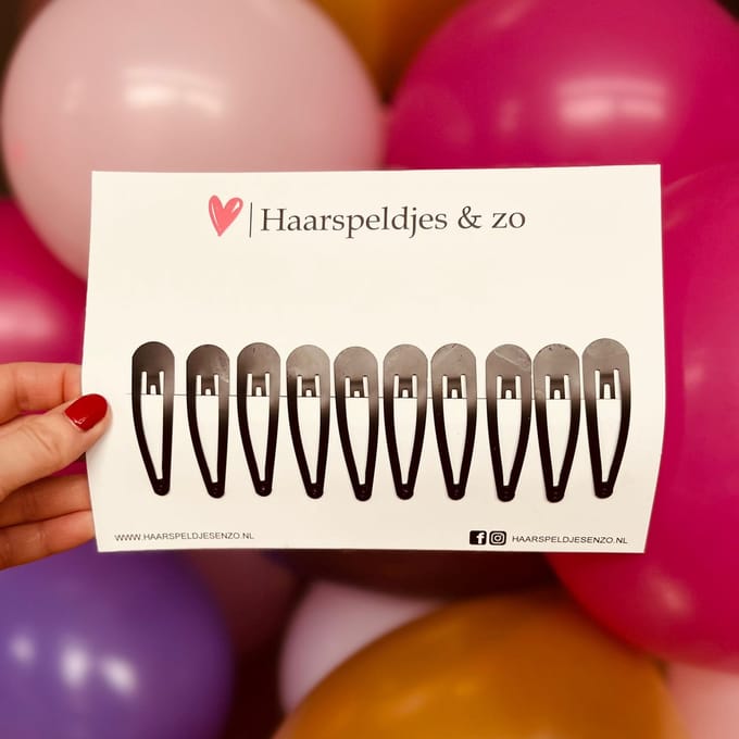 Haarspeldjes basic - zwart - 6 cm