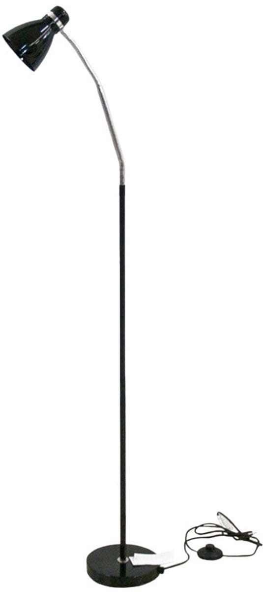 Gerimport Vloerlamp - staand - zwart - 140 cm - op voet - leeslamp / sfeerverlichting