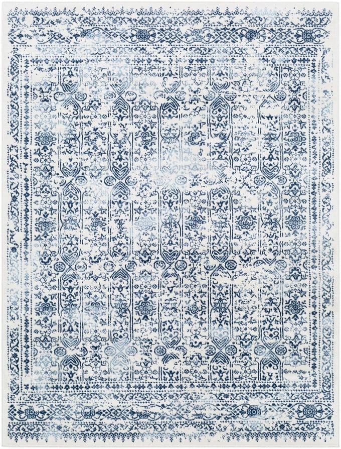 SURYA Vicky vloerkleed vintage oosters donkerblauw