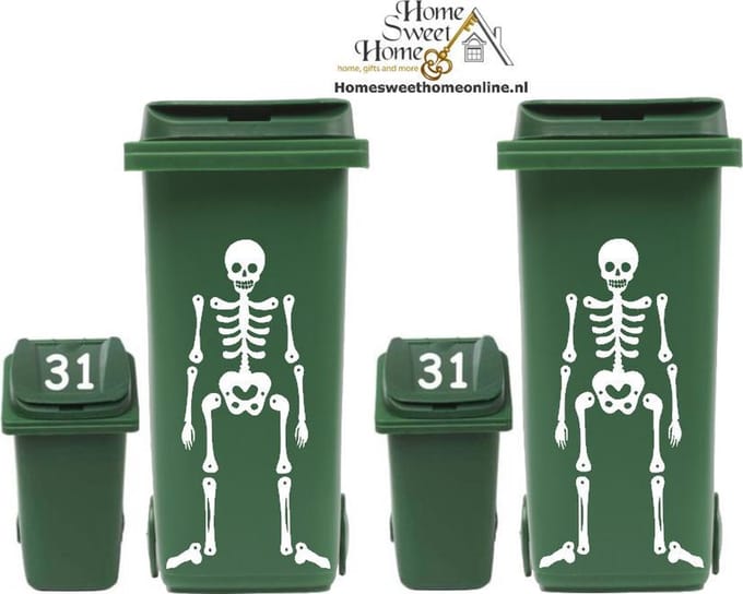 4 delige set Kliko container skelet + huisnummer | Rosami